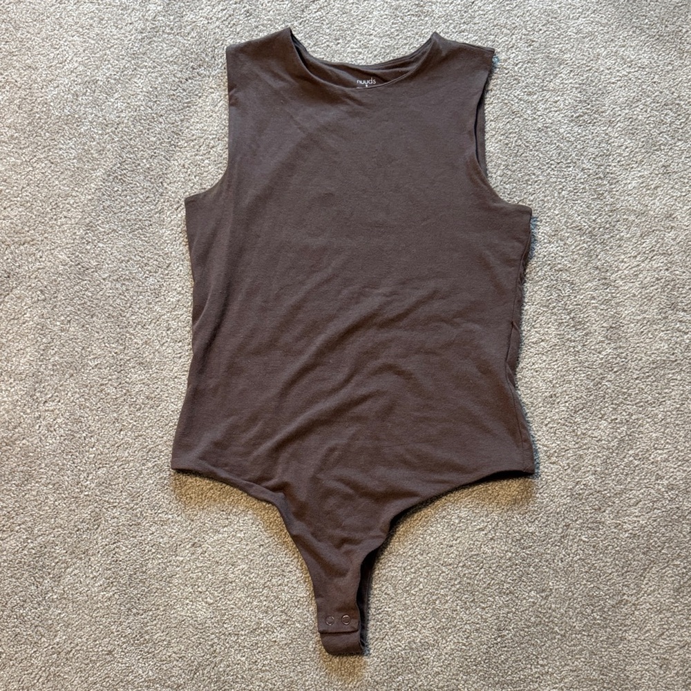 nuuds Chocolate Brown Sleeveless Bodysuit